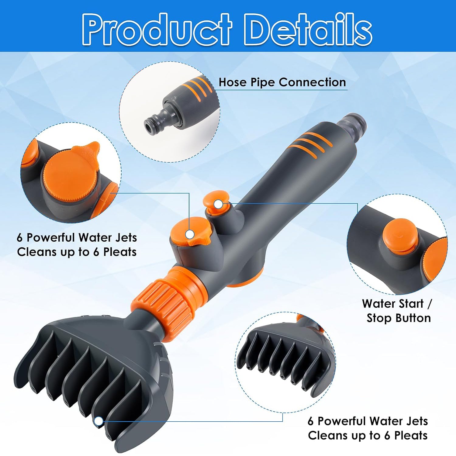 High-pressure Pool Filter Cartridge Cleaner Nozzle (1 Pc)