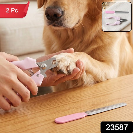 Pet Nail Clipper And Filer Home Grooming Set For Dogs Cats And Small Pets (2 Pc)