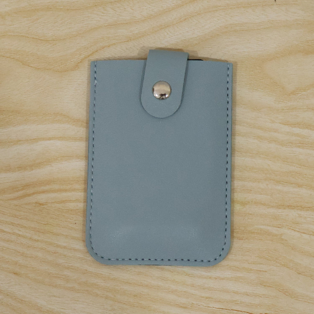 Pu Leather Snap Button Pull Out Card Holder Wallet Slim Multi Card (1 Pc)