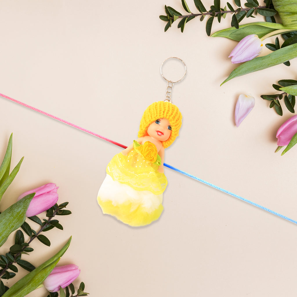 Multifunction Doll Rakhi For Kids  Cute Soft Toy Rakhi With Keychain Use  Decorative Fancy Rakhi Cum Keyring For Boys  Girls