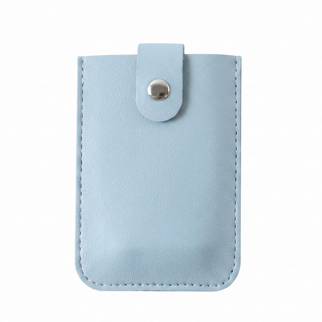 Pu Leather Snap Button Pull Out Card Holder Wallet Slim Multi Card (1 Pc)